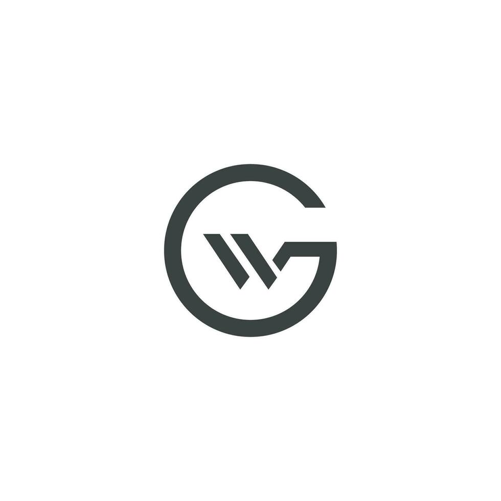 Initial letter wg logo or gw logo vector design template
