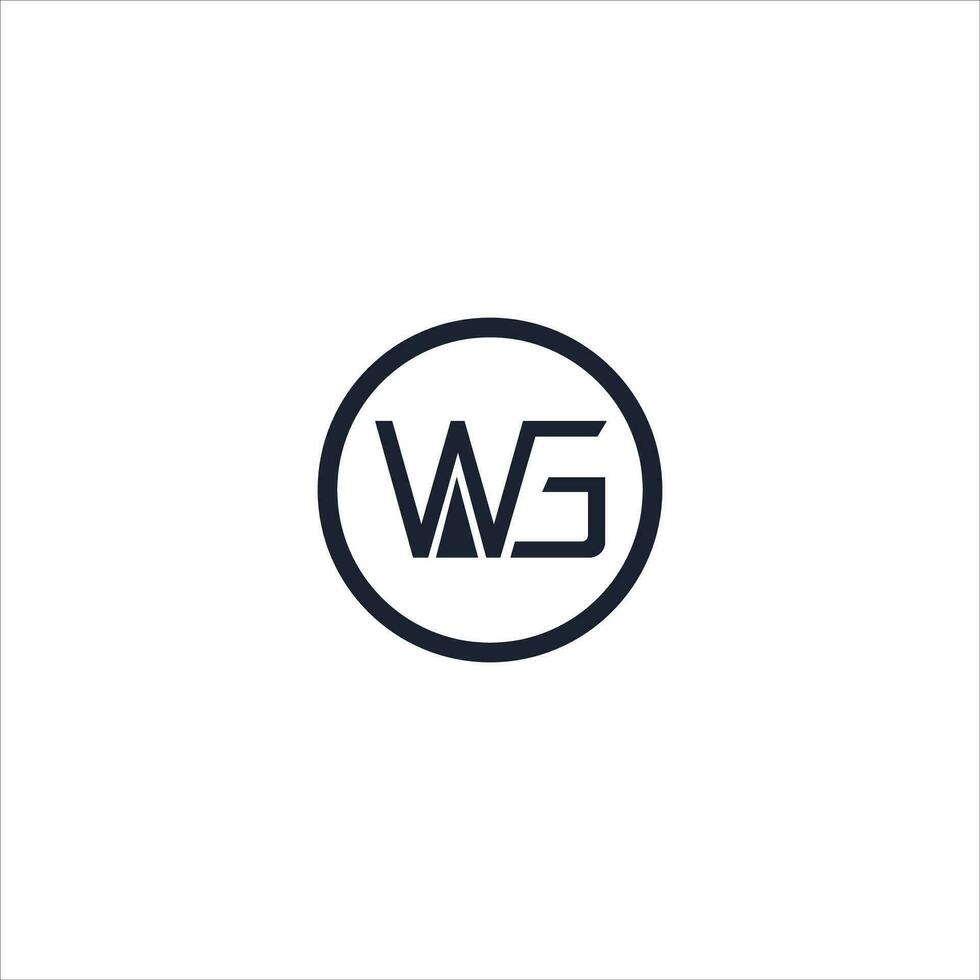 Initial letter wg logo or gw logo vector design template