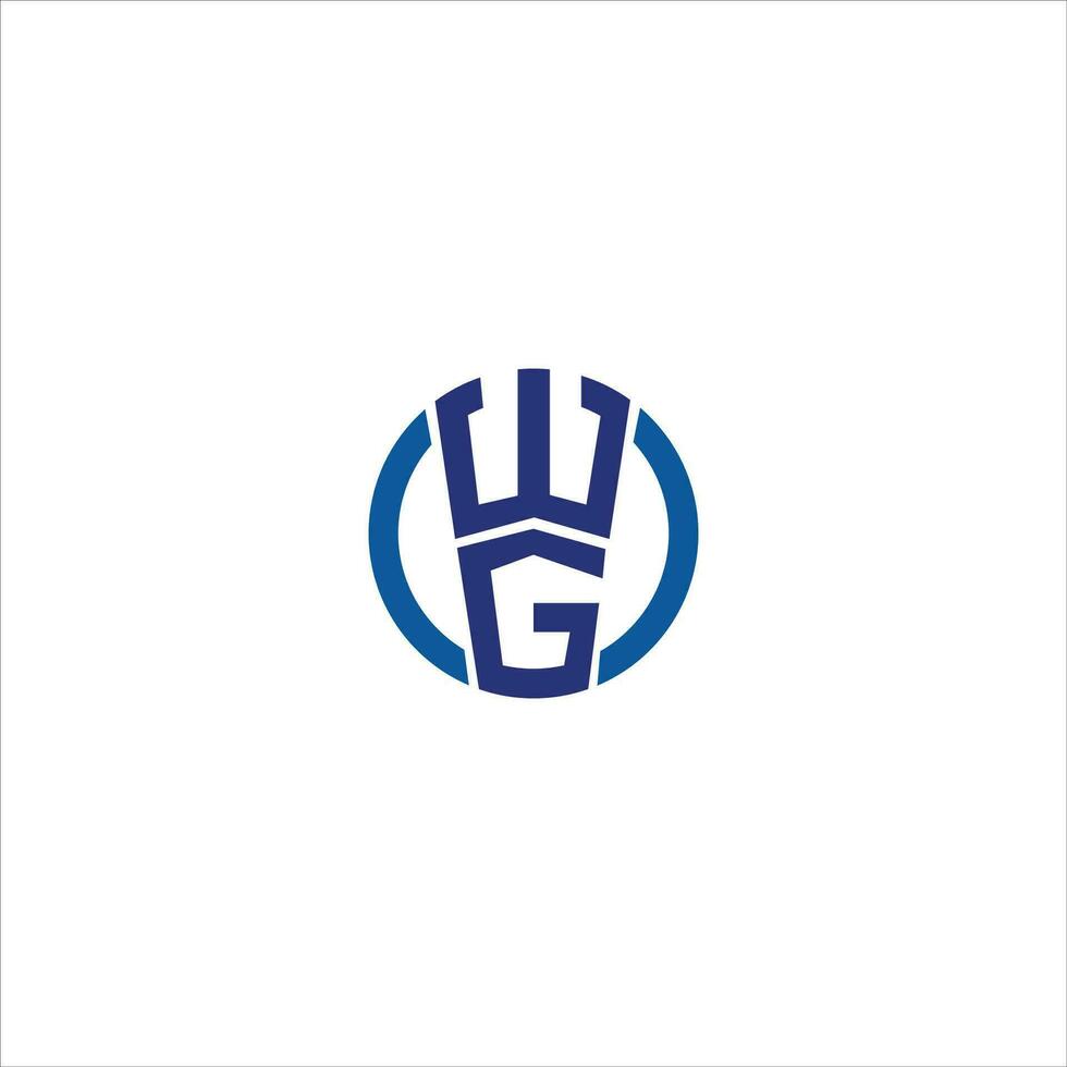 Initial letter wg logo or gw logo vector design template