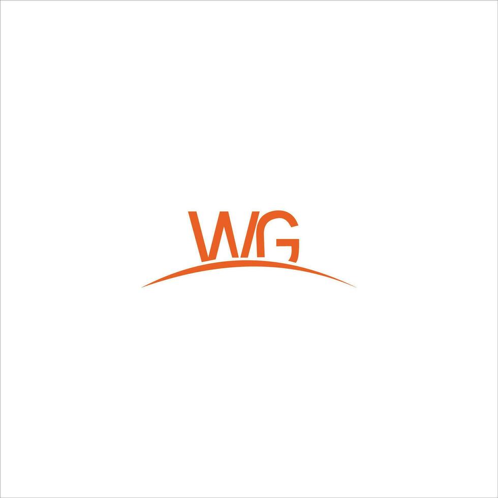 Initial letter wg logo or gw logo vector design template