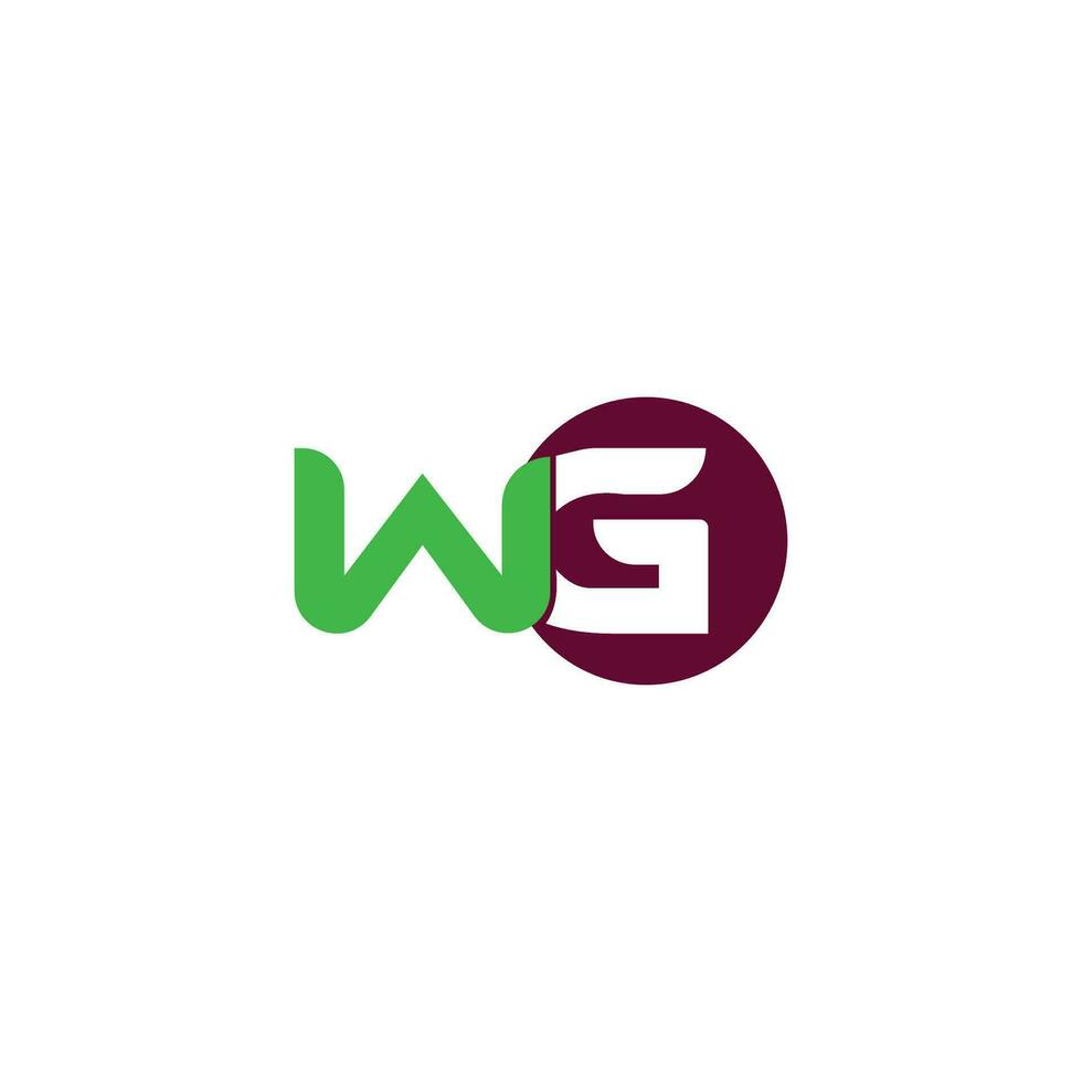 Initial letter wg logo or gw logo vector design template