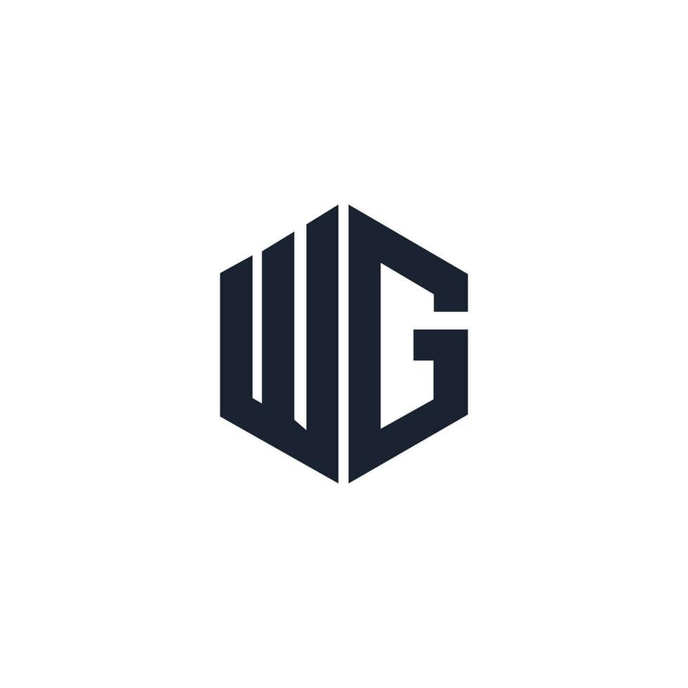 Initial letter wg logo or gw logo vector design template