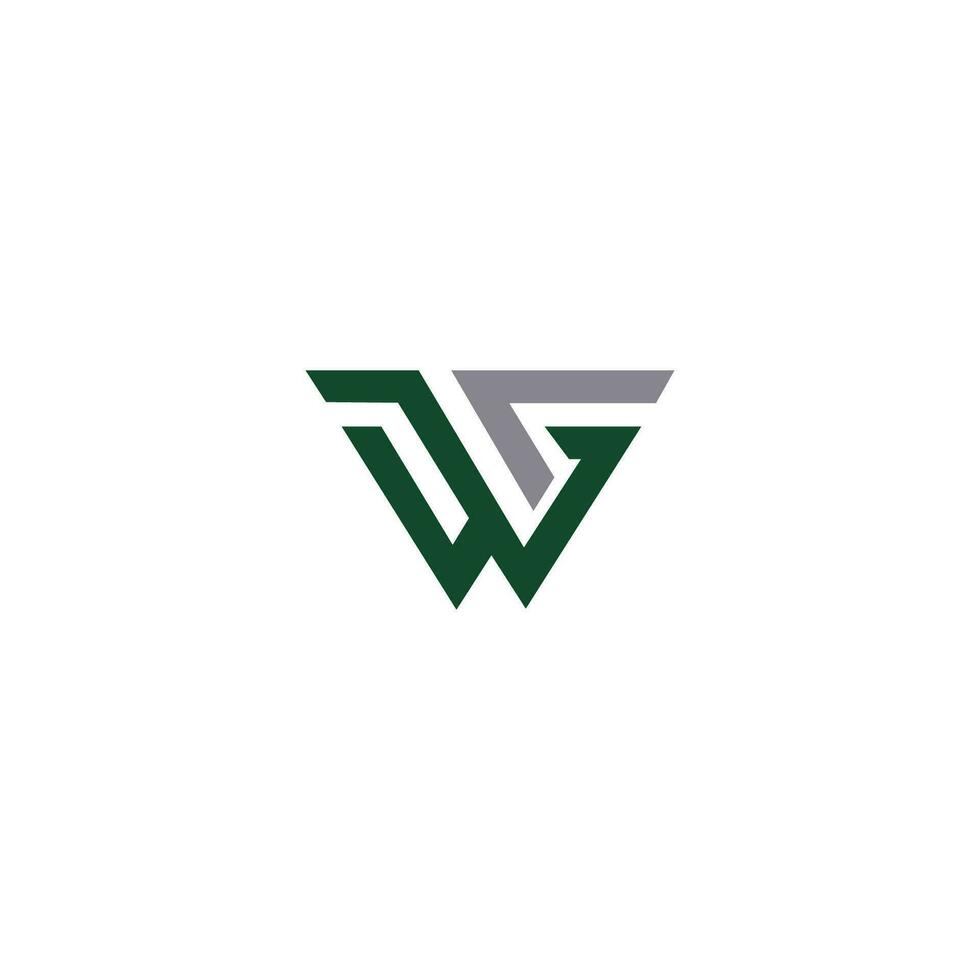 Initial letter wg logo or gw logo vector design template