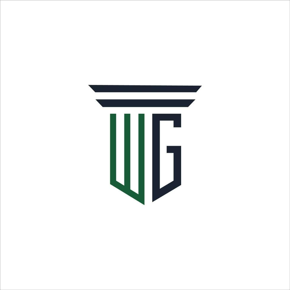 Initial letter wg logo or gw logo vector design template