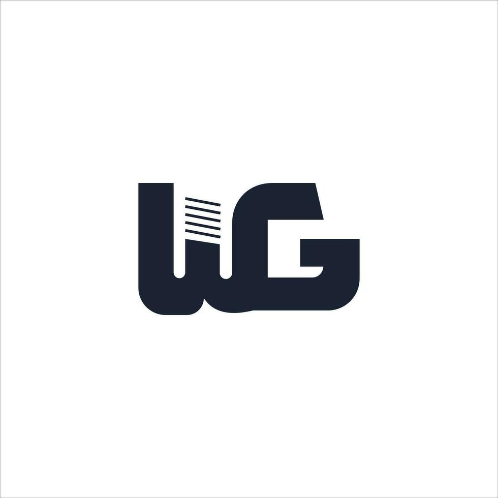Initial letter wg logo or gw logo vector design template