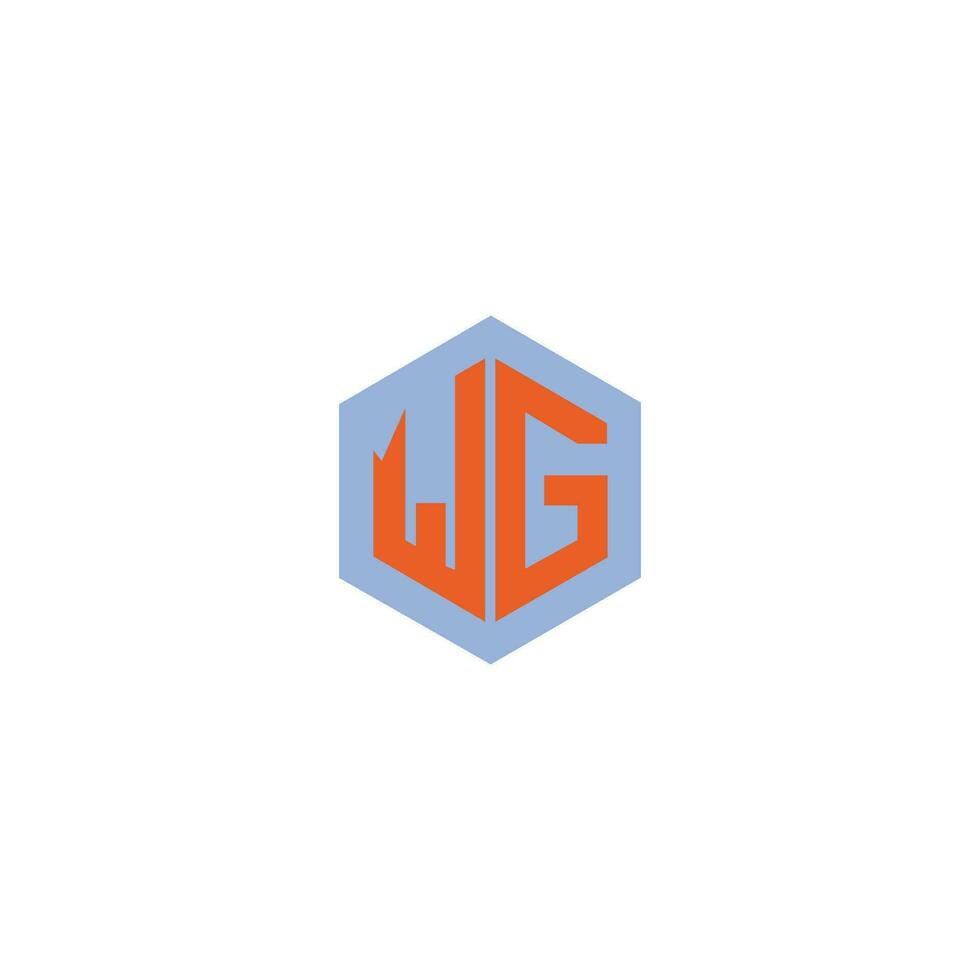 Initial letter wg logo or gw logo vector design template