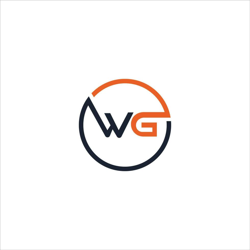 Initial letter wg logo or gw logo vector design template