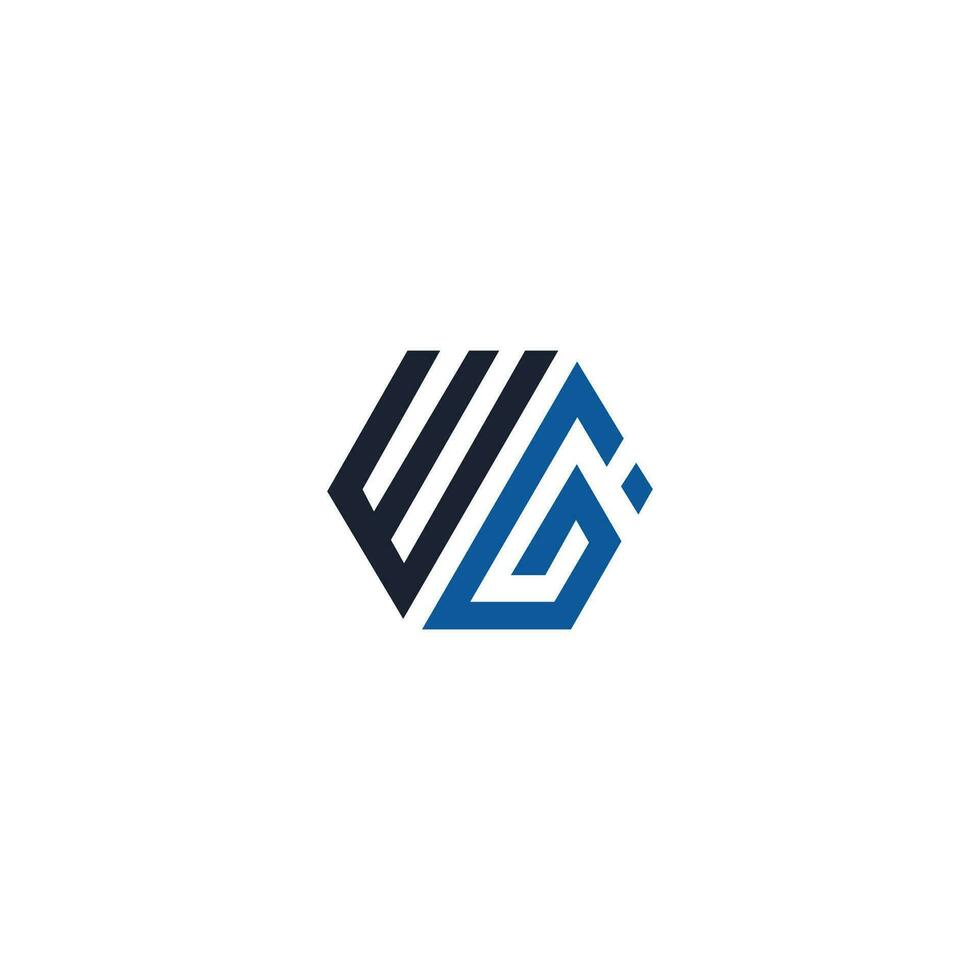 Initial letter wg logo or gw logo vector design template