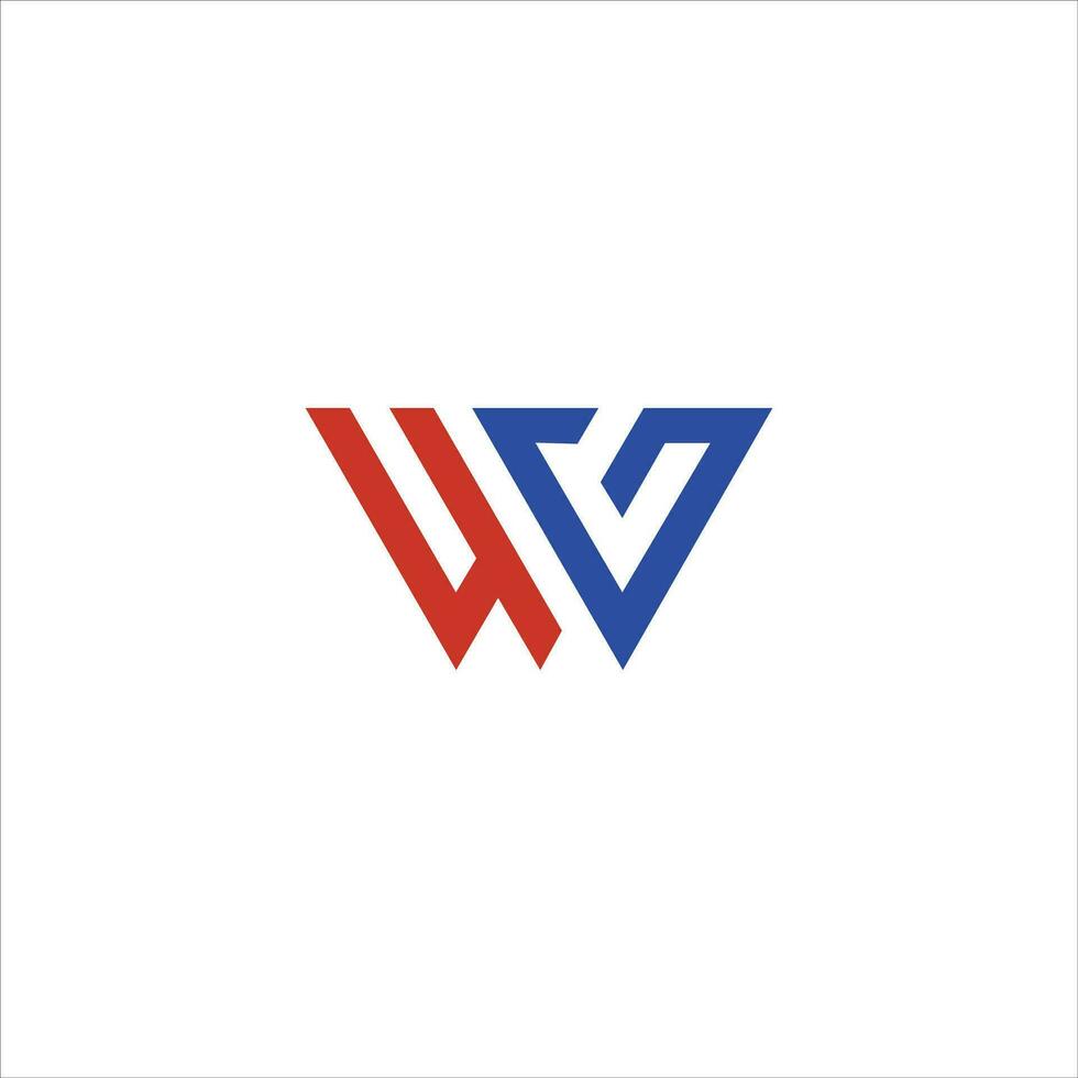 Initial letter wg logo or gw logo vector design template