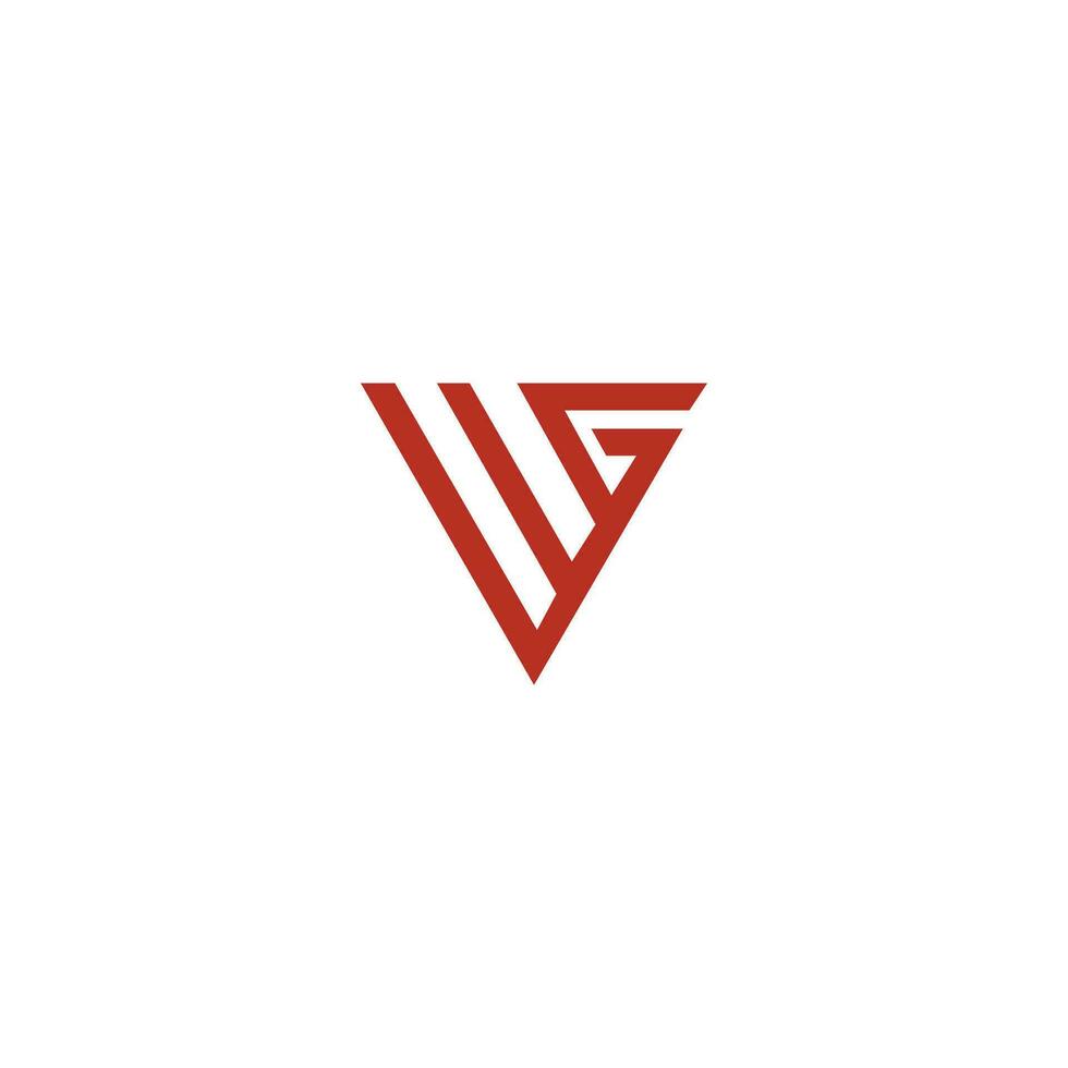 Initial letter wg logo or gw logo vector design template
