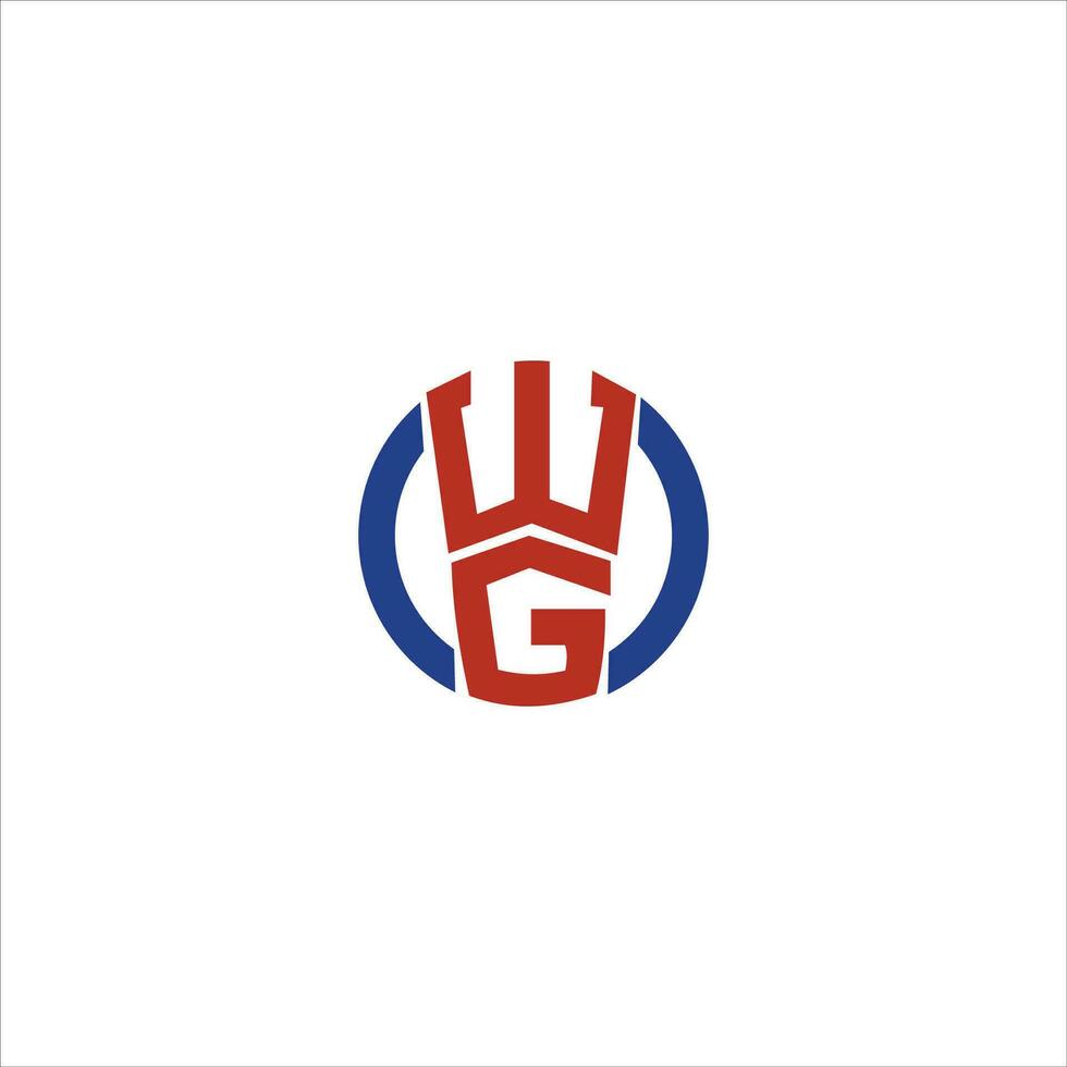 Initial letter wg logo or gw logo vector design template
