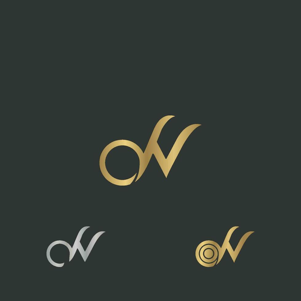 Alphabet Initials logo DW, WD, D and W vector