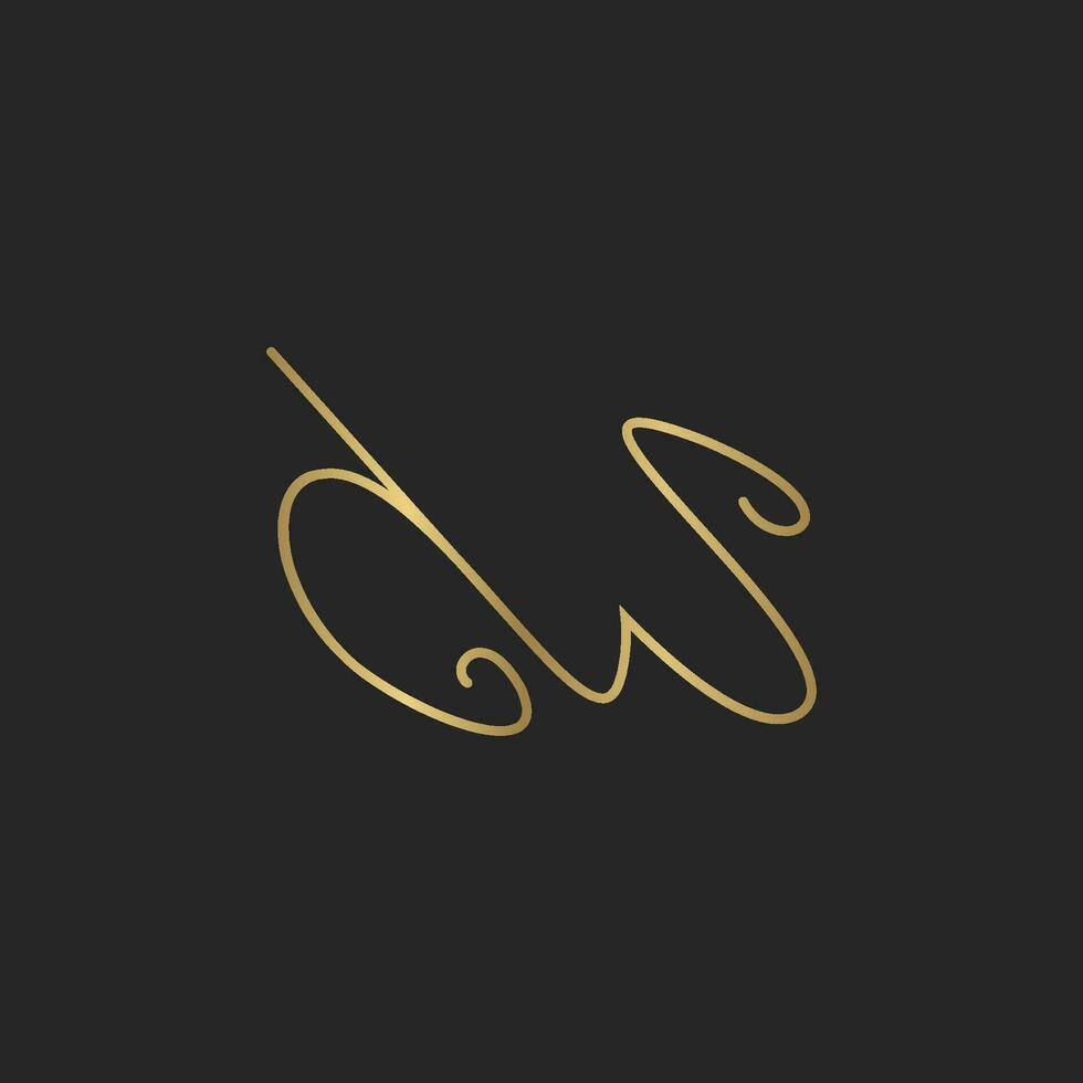 Alphabet Initials logo DW, WD, D and W vector