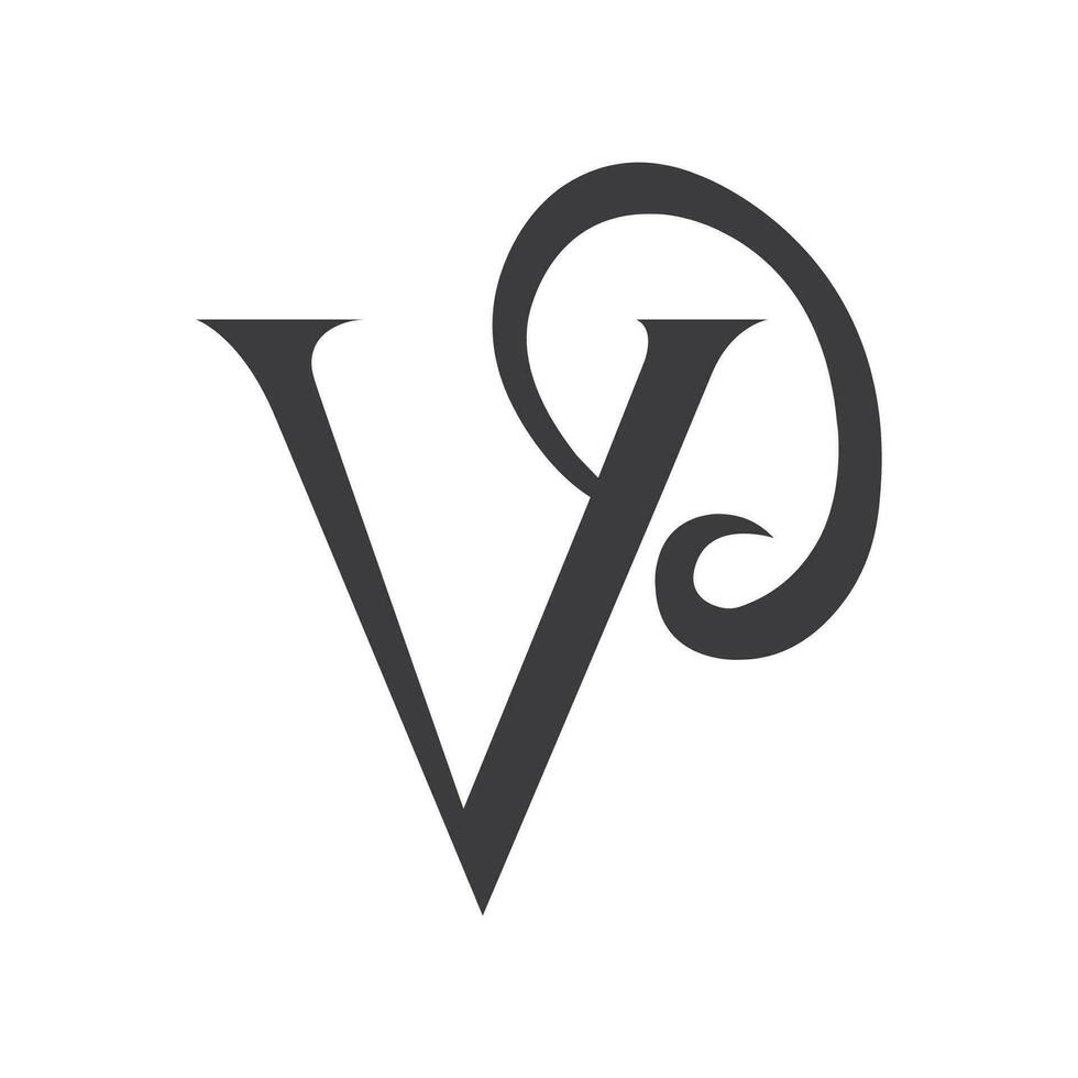 Initial letter vp logo or pv logo vector design template