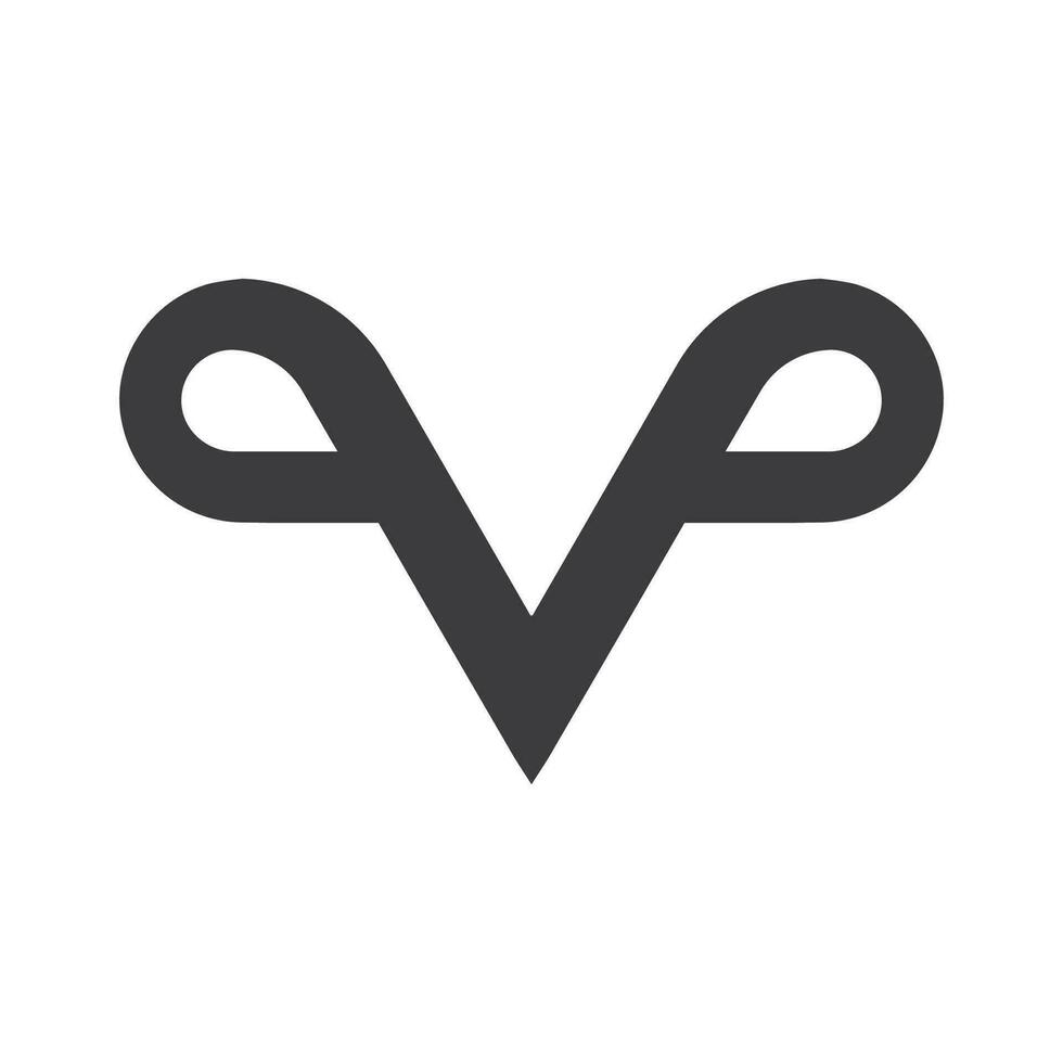 Initial letter vp logo or pv logo vector design template