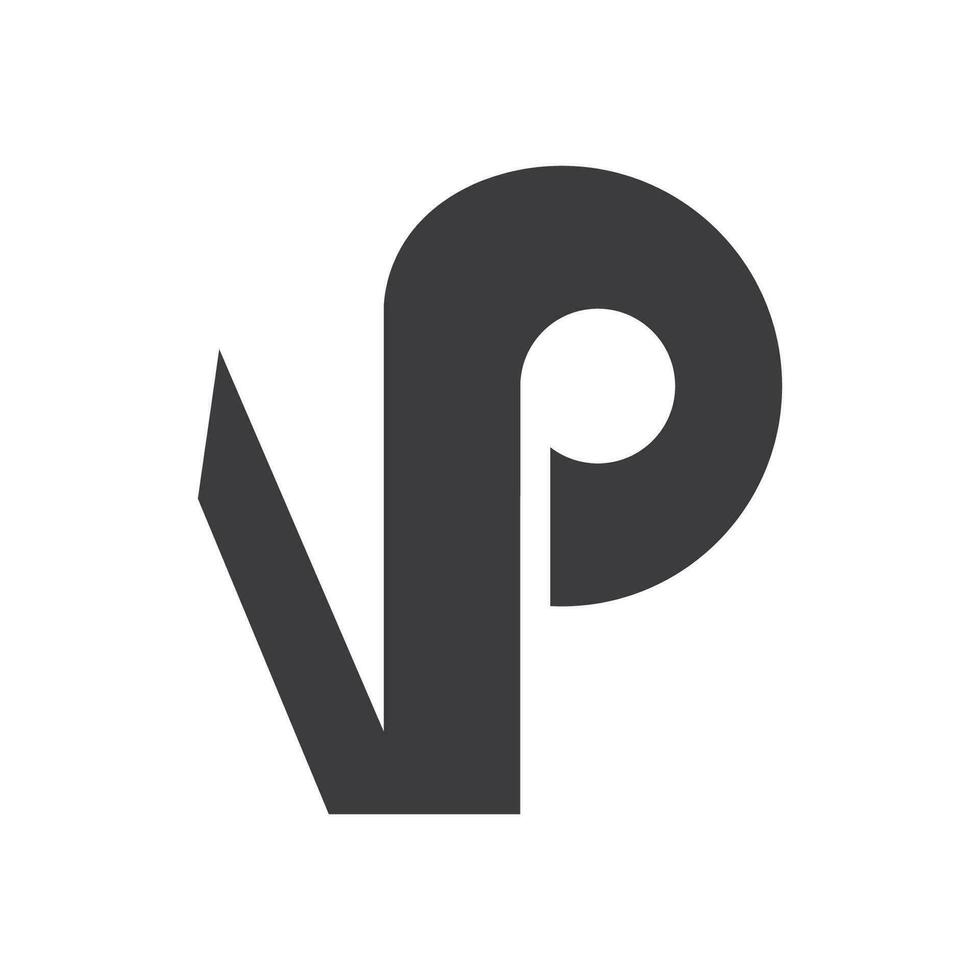 Initial letter vp logo or pv logo vector design template