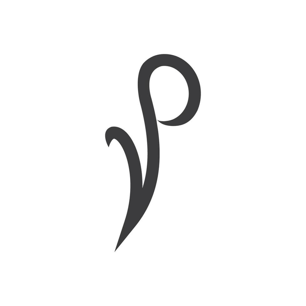 Initial letter vp logo or pv logo vector design template