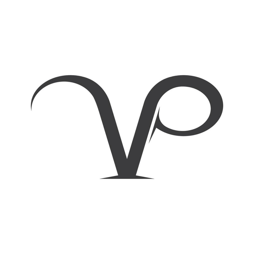 Initial letter vp logo or pv logo vector design template