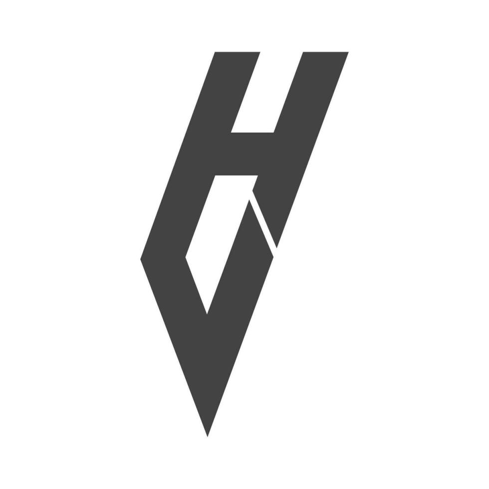 Alphabet letters Initials Monogram logo HV, VH, H and V vector