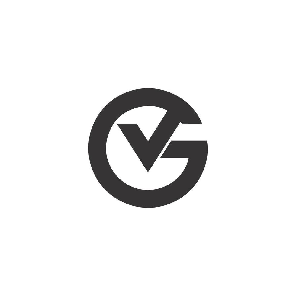 letra inicial logotipo vg o plantilla de diseño de vector de logotipo gv