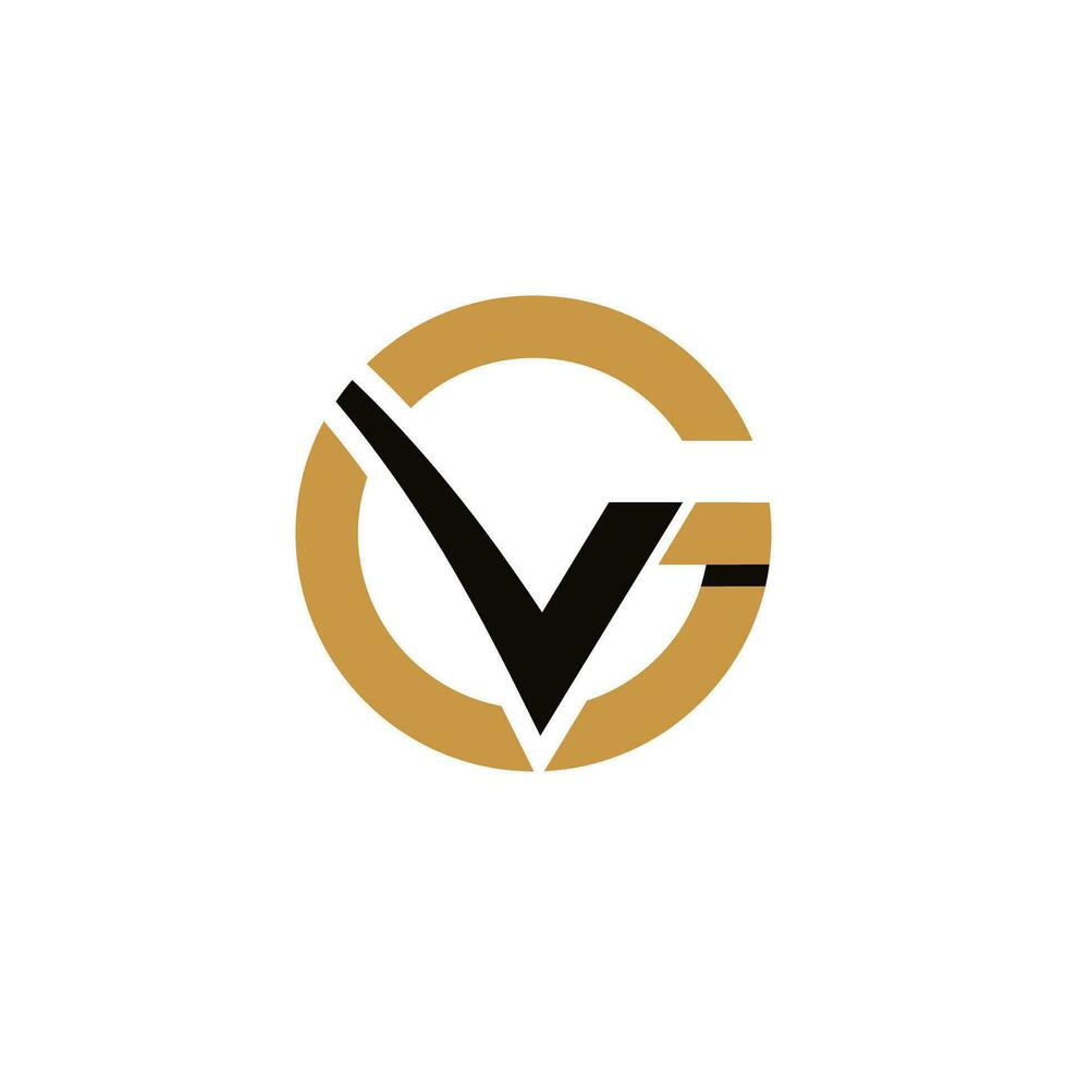 letra inicial logotipo vg o plantilla de diseño de vector de logotipo gv