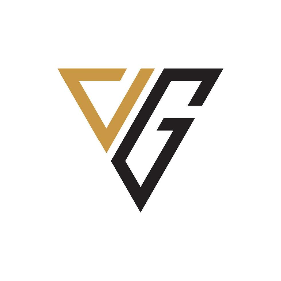 letra inicial logotipo vg o plantilla de diseño de vector de logotipo gv