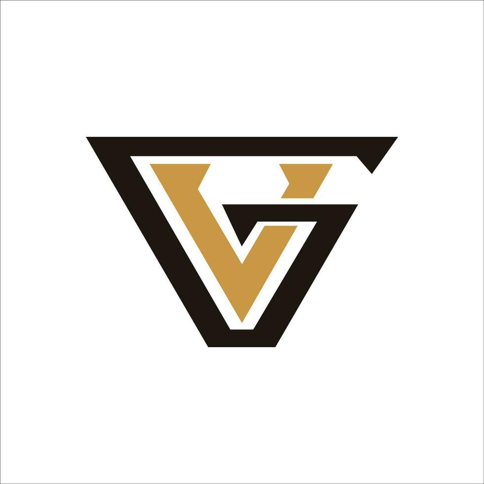letra inicial logotipo vg o plantilla de diseño de vector de logotipo gv