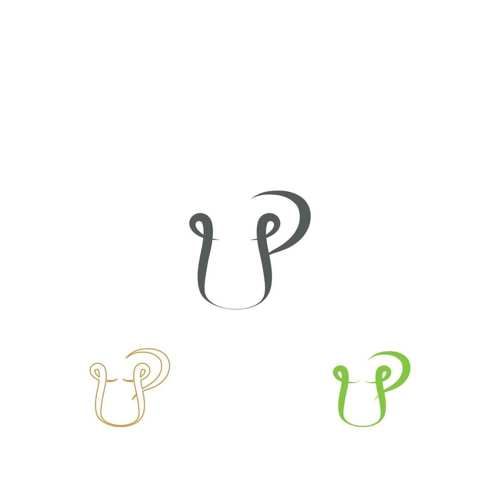 PU, UP, P AND U Abstract initial monogram letter alphabet logo design vector