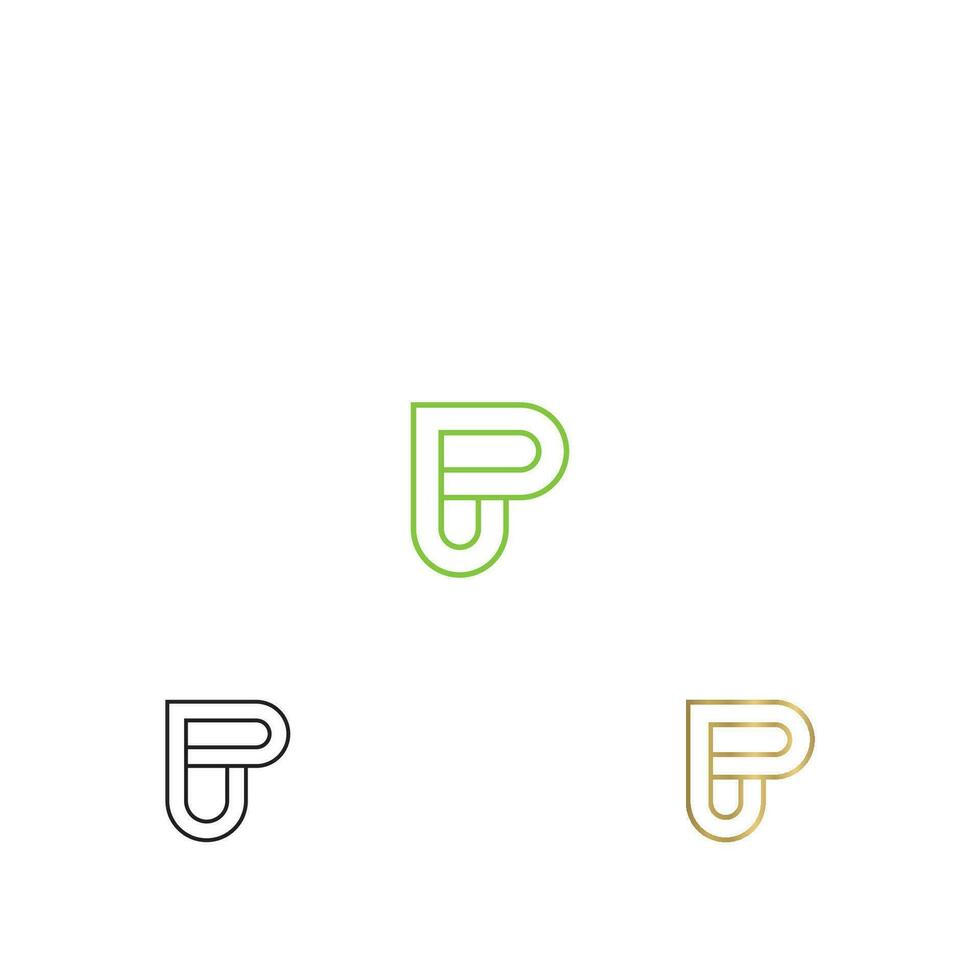 PU, UP, P AND U Abstract initial monogram letter alphabet logo design vector