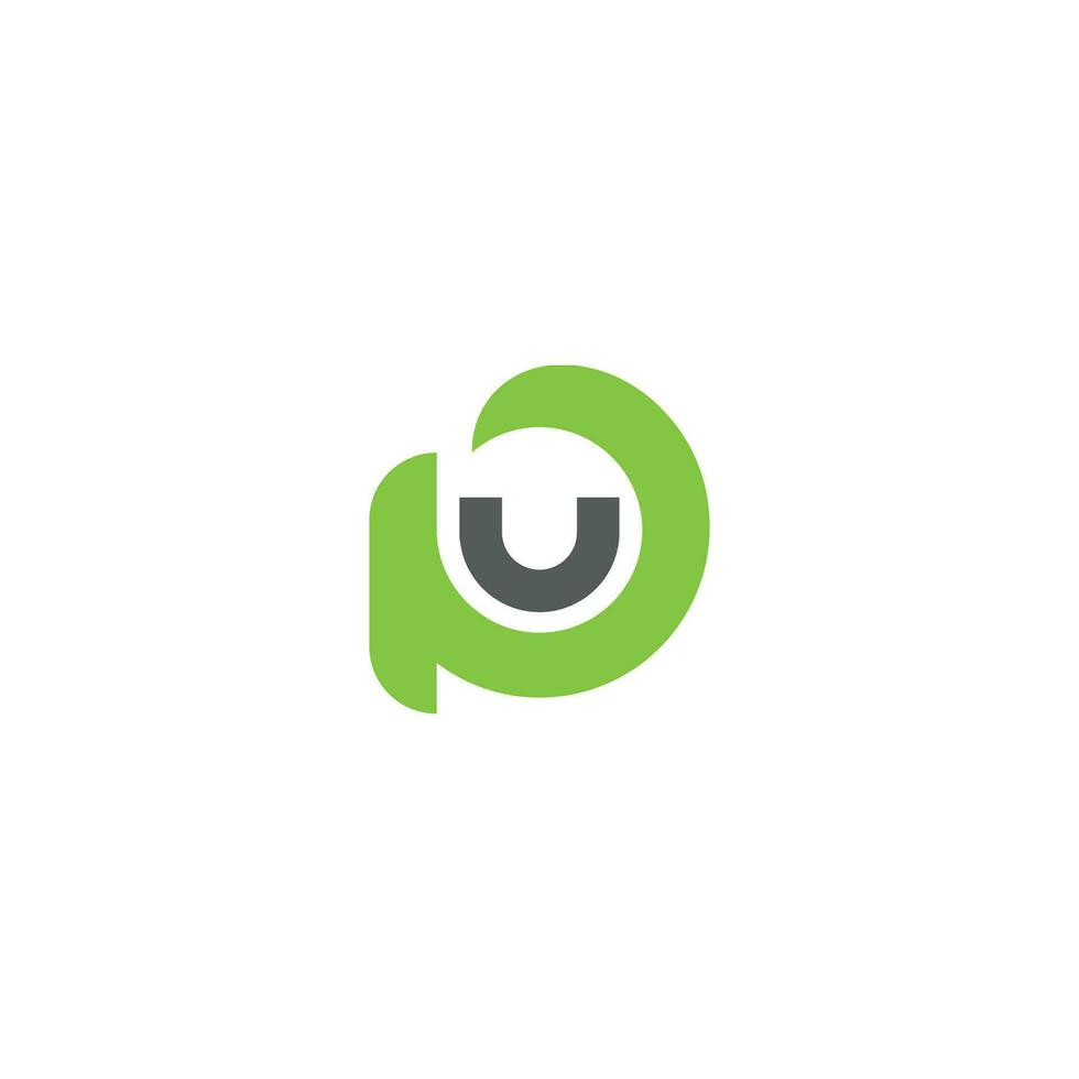 PU, UP, P AND U Abstract initial monogram letter alphabet logo design vector