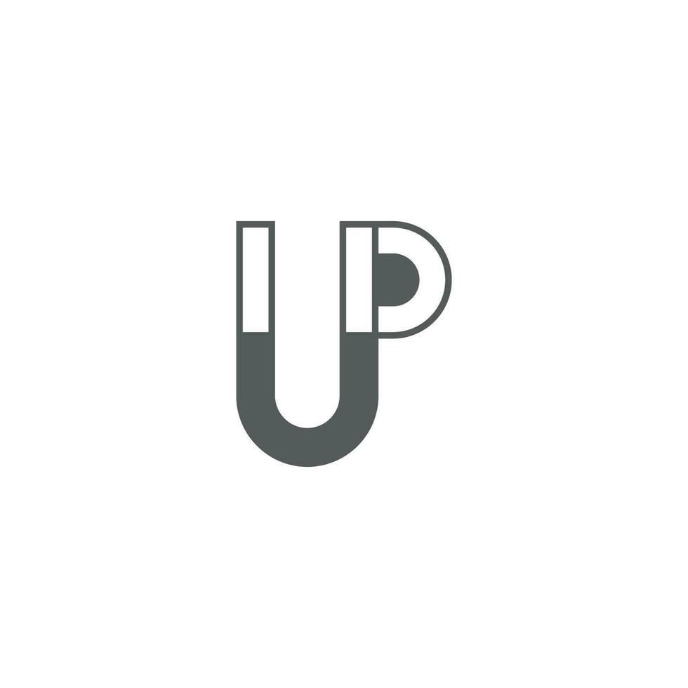 PU, UP, P AND U Abstract initial monogram letter alphabet logo design vector