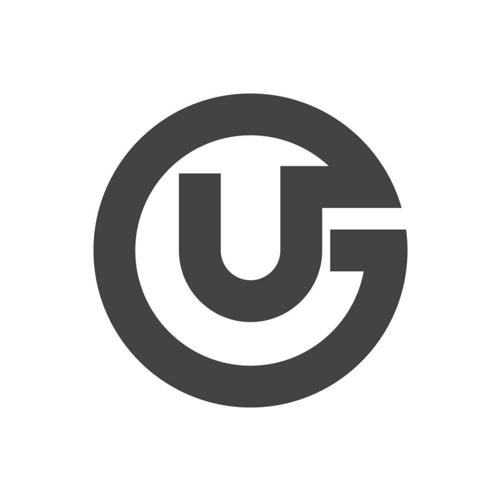 Initial ug letter logo vector template design. Linked letter gu logo design. Simple ug vector template.