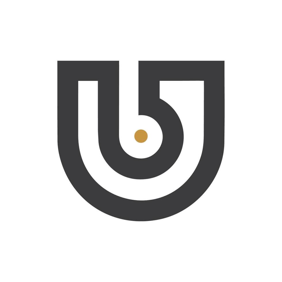 Initial letter ub logo or bu logo vector design template