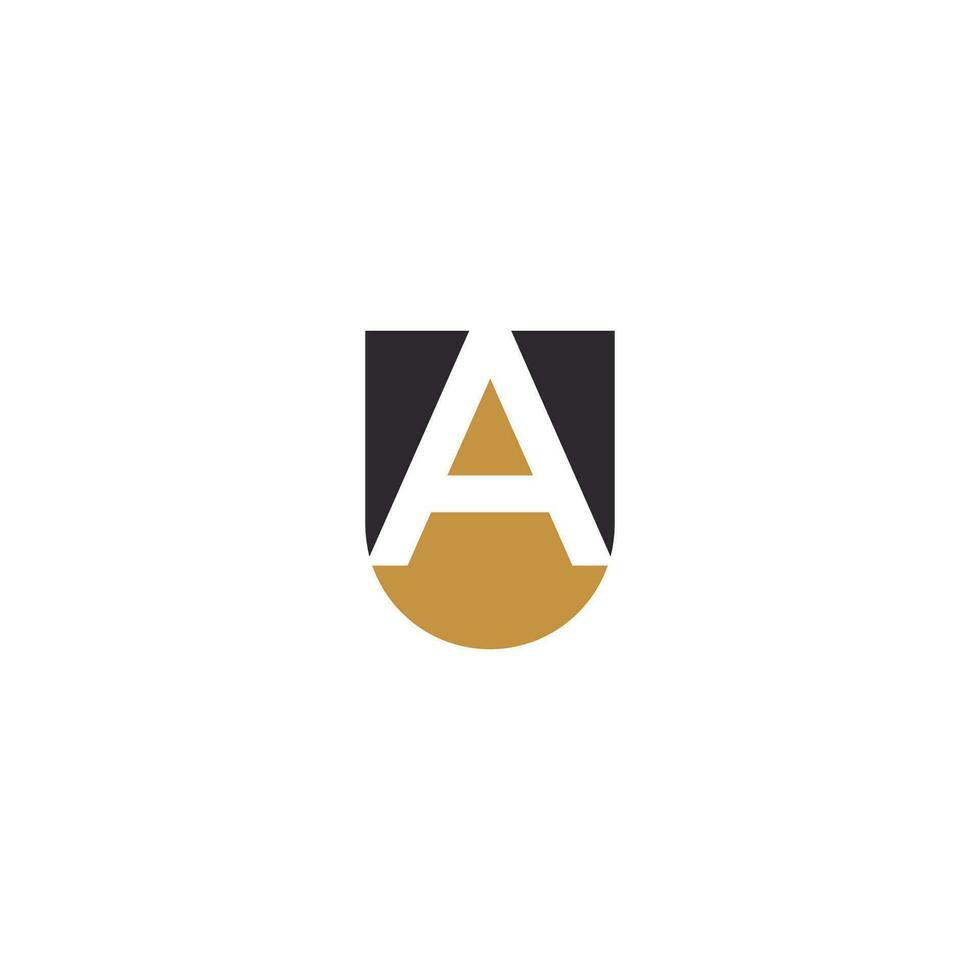 Alphabet Initials logo AU, UA, A and U vector