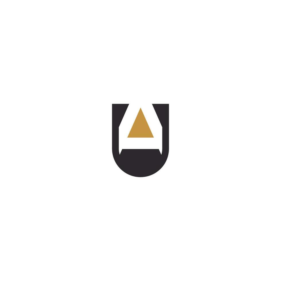 Alphabet Initials logo AU, UA, A and U vector