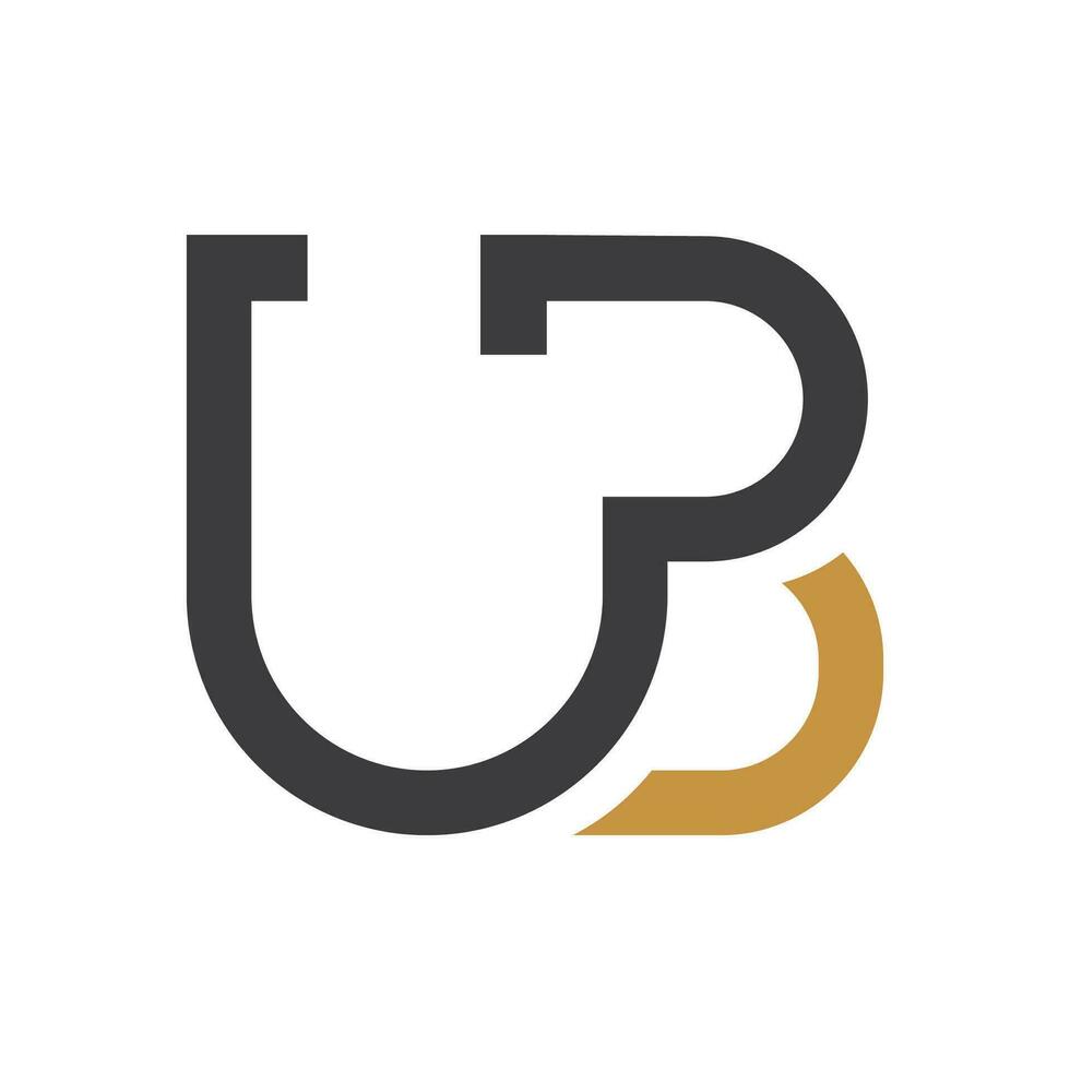 Initial letter ub logo or bu logo vector design template