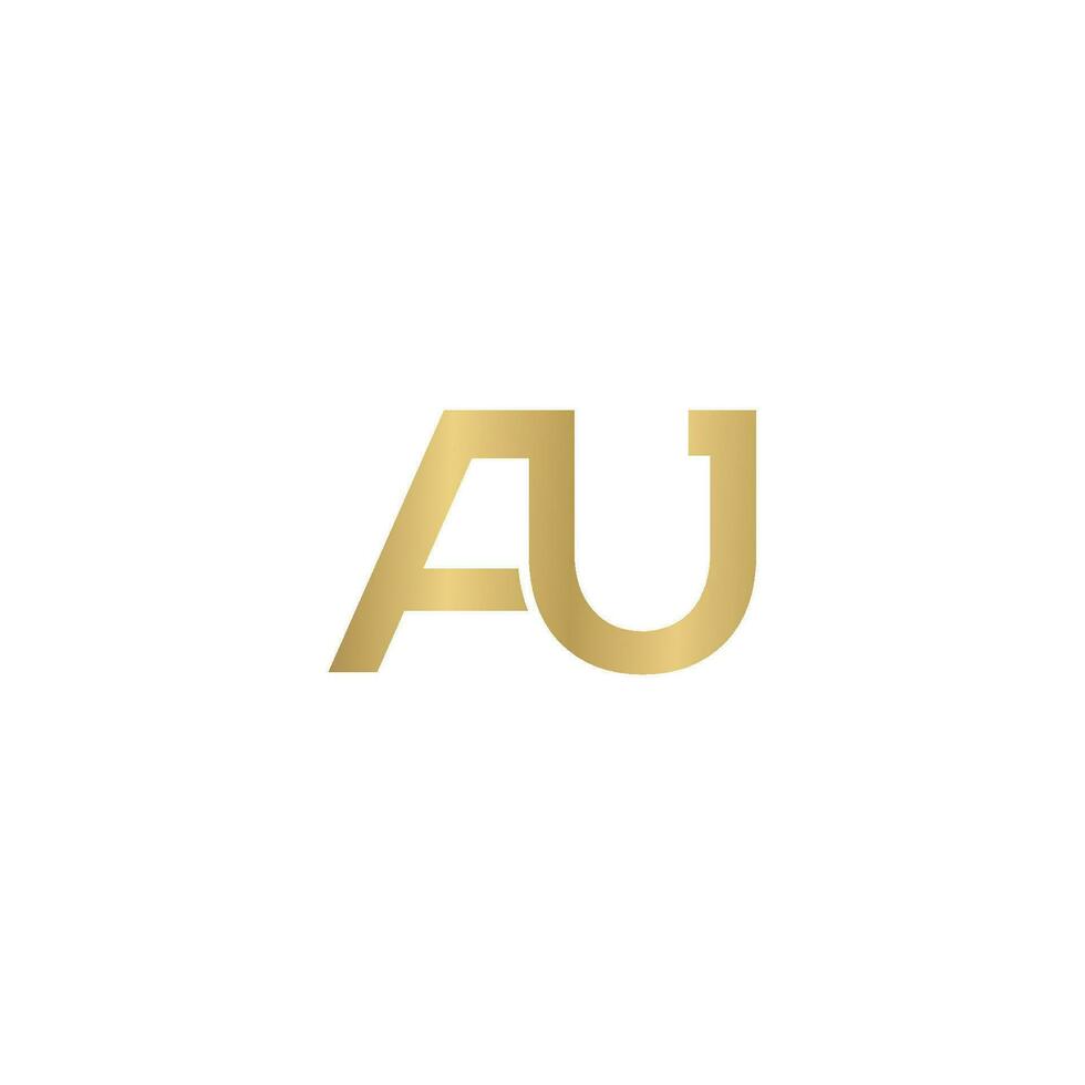 Alphabet Initials logo AU, UA, A and U vector