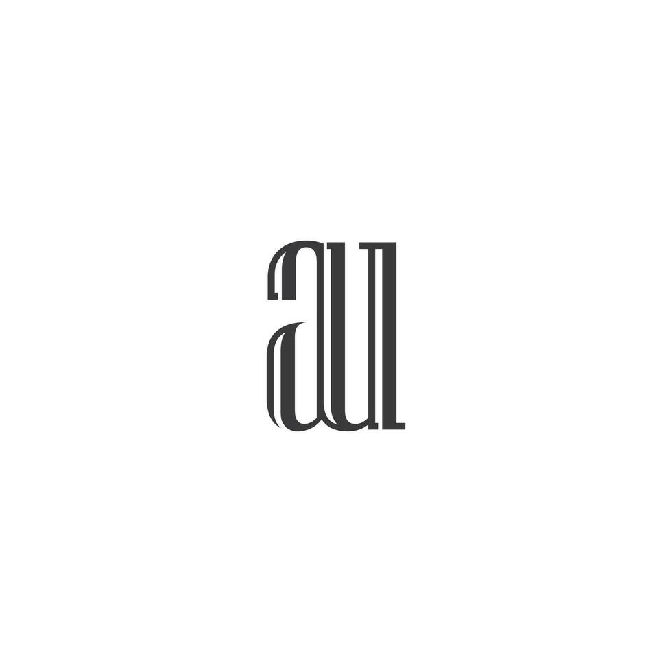 Alphabet Initials logo AU, UA, A and U vector