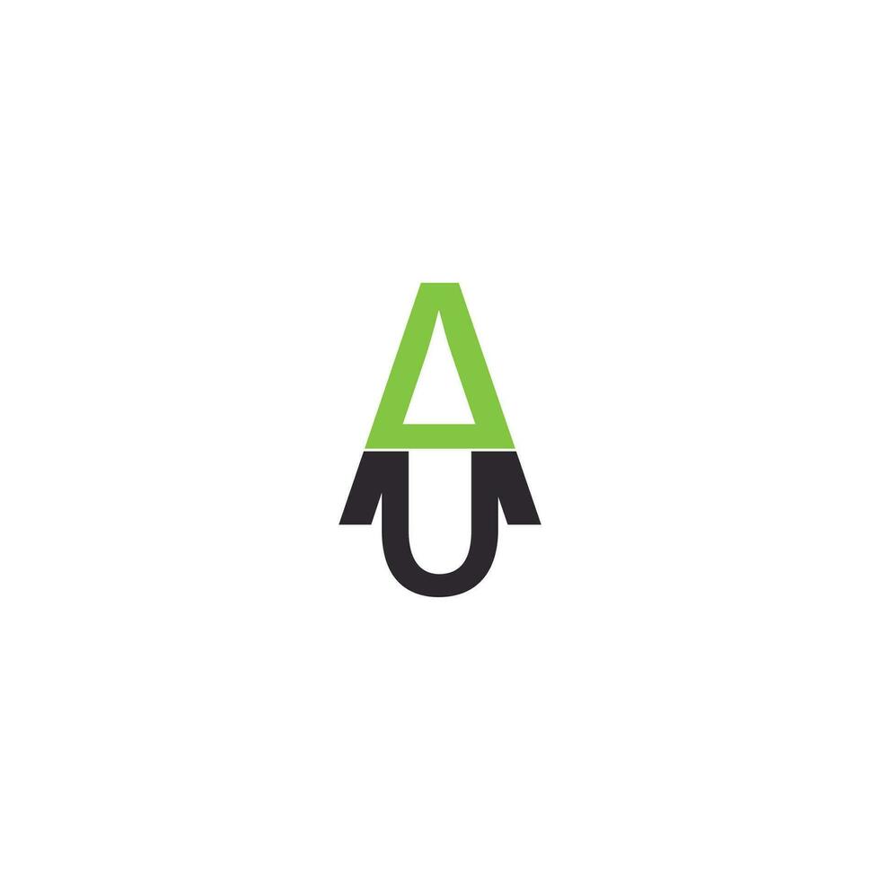 Alphabet Initials logo AU, UA, A and U vector