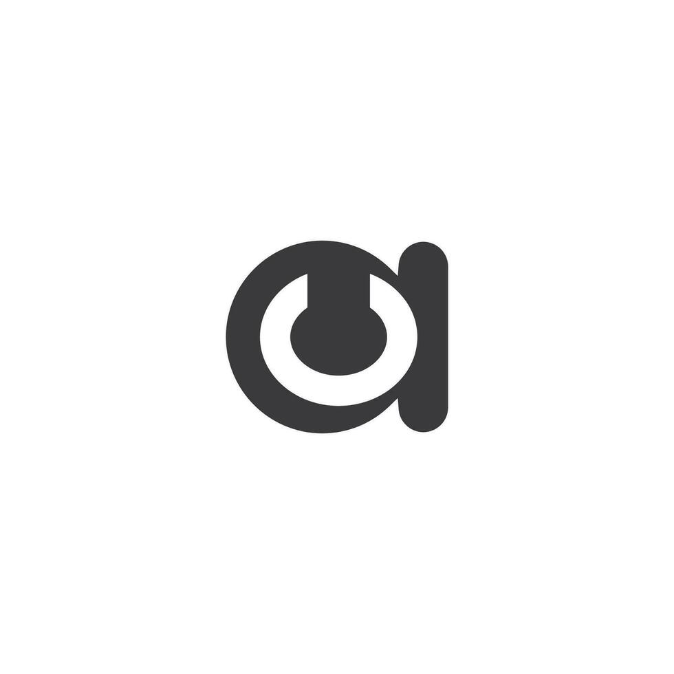 Alphabet Initials logo AU, UA, A and U vector