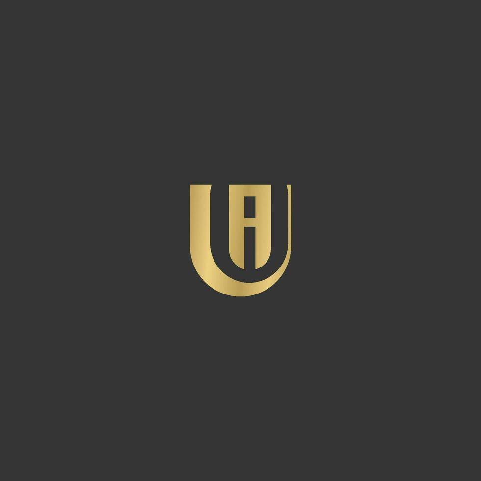 Alphabet Initials logo AU, UA, A and U vector