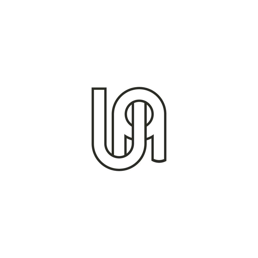 Alphabet Initials logo AU, UA, A and U vector