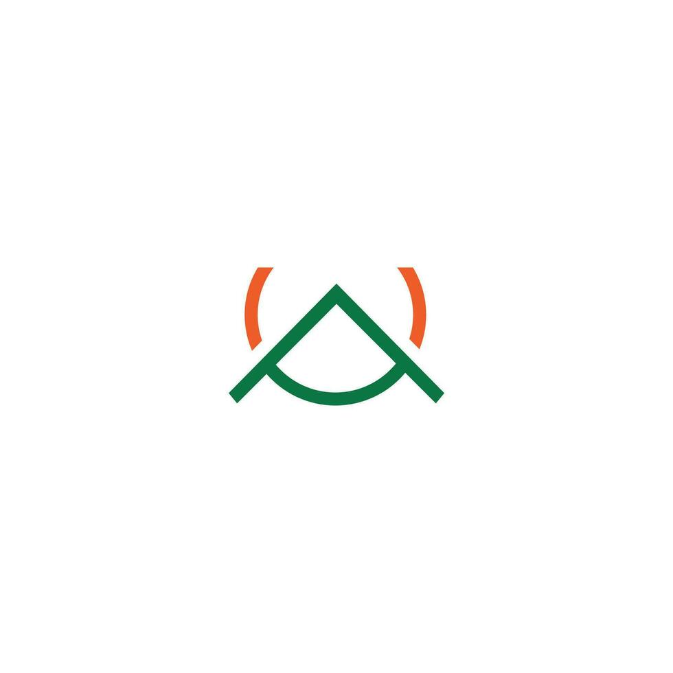 Alphabet Initials logo AU, UA, A and U vector