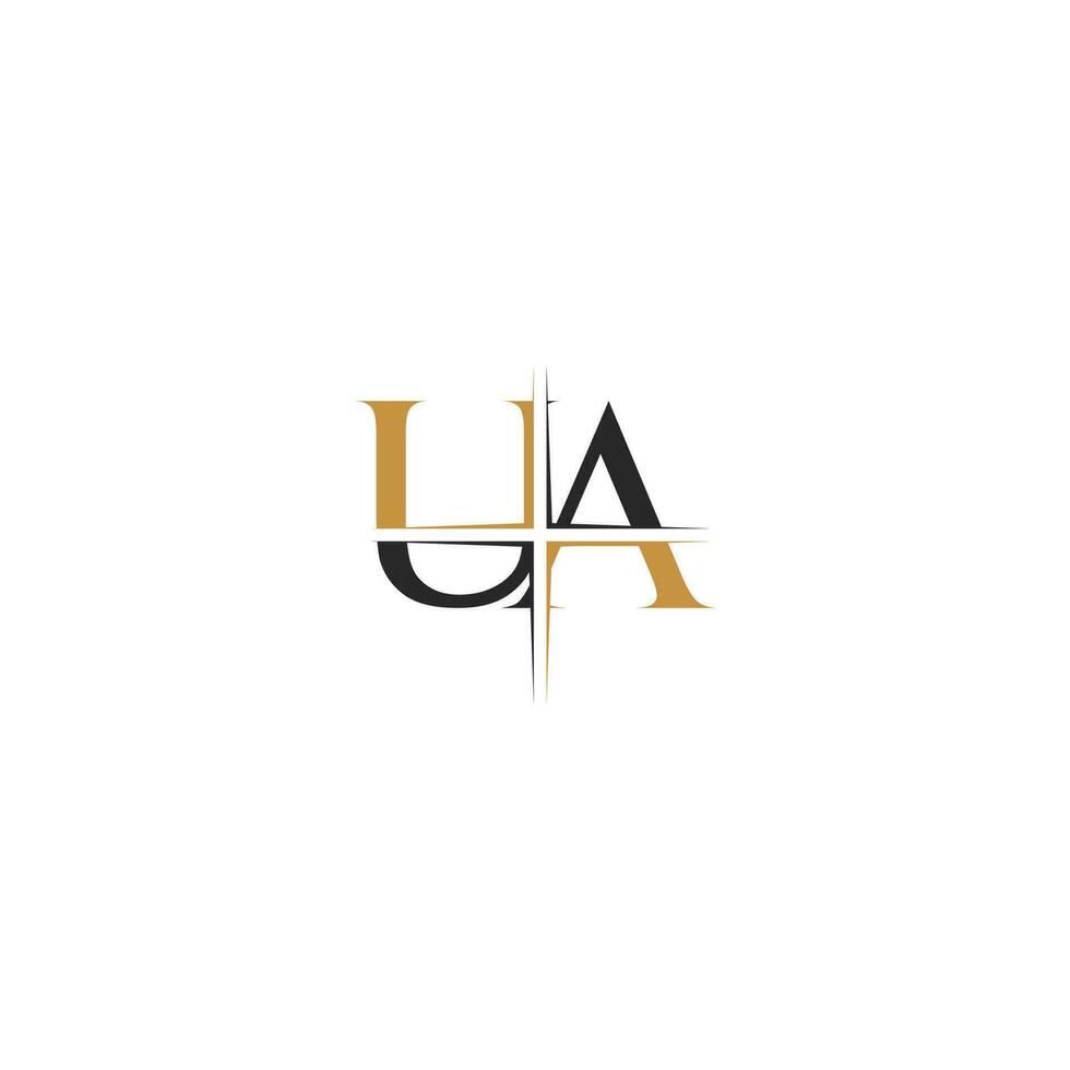 Alphabet Initials logo AU, UA, A and U vector