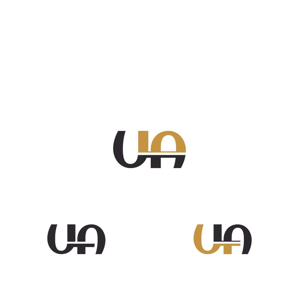 Alphabet Initials logo AU, UA, A and U vector