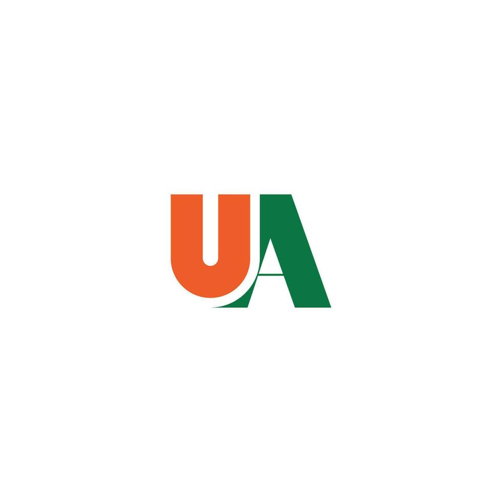Alphabet Initials logo AU, UA, A and U vector