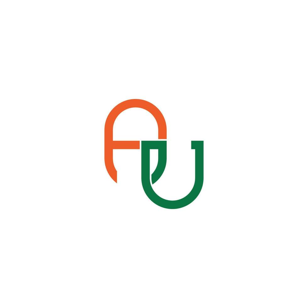 Alphabet Initials logo AU, UA, A and U vector