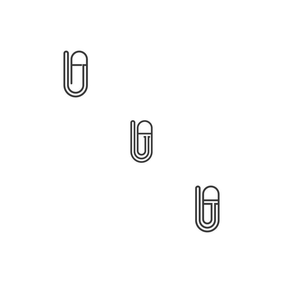 Alphabet Initials logo AU, UA, A and U vector
