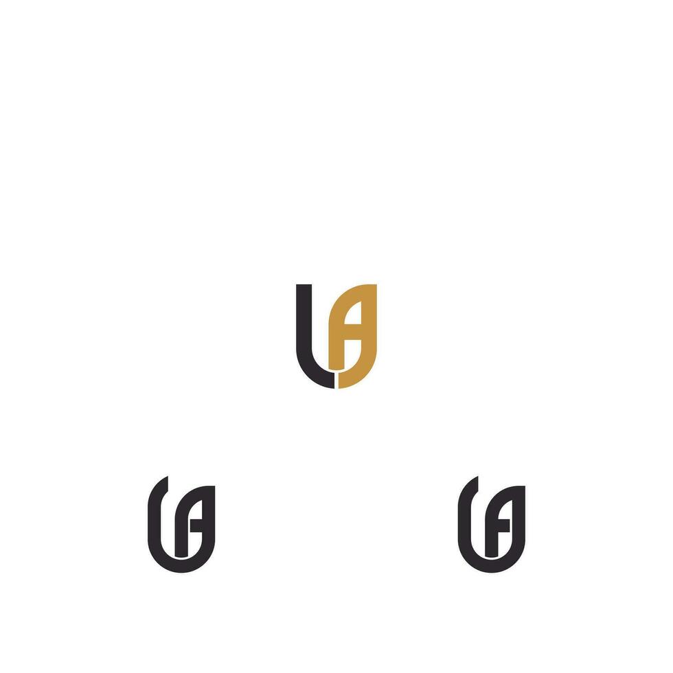 Alphabet Initials logo AU, UA, A and U vector