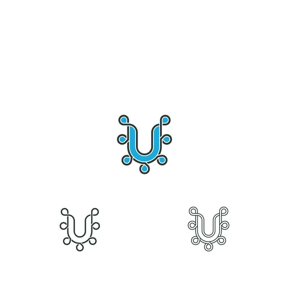 Alphabet letters Initials Monogram logo UU, U vector